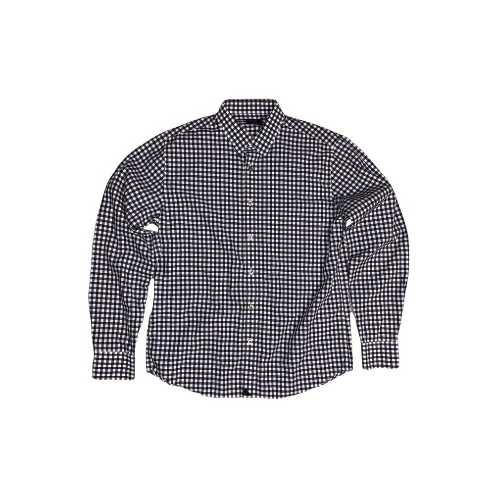 UNTUCKIT Button Down Shirt Mens Large Blue White Gingham Slim Fit Cotton UT35075